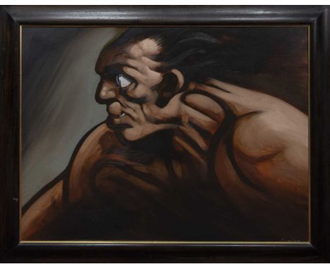 * PETER HOWSON OBE (SCOTTISH b. 1958),TITANoil on canvas, signed image size 90cm x 120cm, overall size 109cm x 139cm Framed.