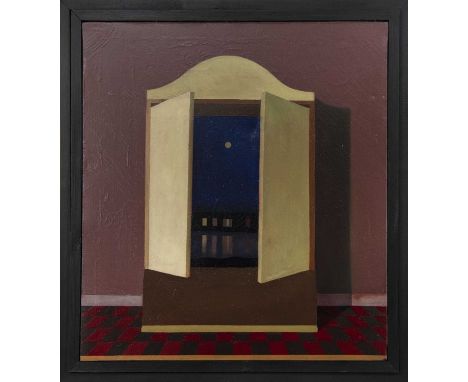 * DAVID EVANS, ARCA RSA RSW (1942–2020)A PEEP AT THE NIGHToil on canvas, titled and dated 1969 verso image size 68cm x 61cm, 