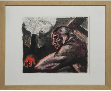 * PETER HOWSON OBE (SCOTTISH b. 1958),UNTITLED (STEAM &amp; POWER)unique monoprint on paper, signedimage size 51cm x 61cm, ov