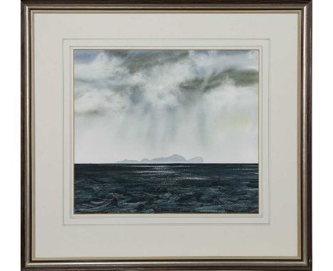 * JIM NICHOLSON (BRITISH 1924 - 1996),ST KILDAwatercolour on paper, titled label verso image size 38cm x 42cm, overall size 6