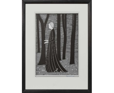 * HANNAH FRANK (SCOTTISH 1908 - 2008),WOMAN AND TREES (1931) lithograph on paper, signed in penimage size 34cm x 23cm, overal