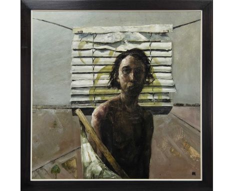 * CRAIG MULHOLLAND (SCOTTISH b. 1969),SELF PORTRAIToil on canvas, initialled, titled and dated 1991 verso image size 89cm x 8