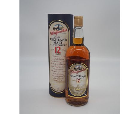 A bottle of Glenfarclas 12 year old single malt scotch whisky