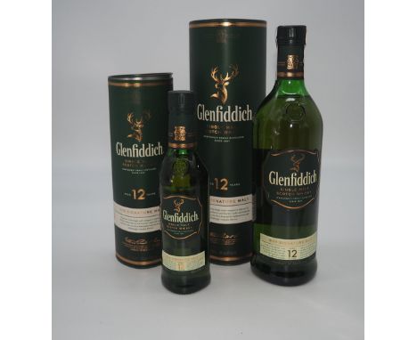 2x bottles of Glenfiddich single malt scotch whisky