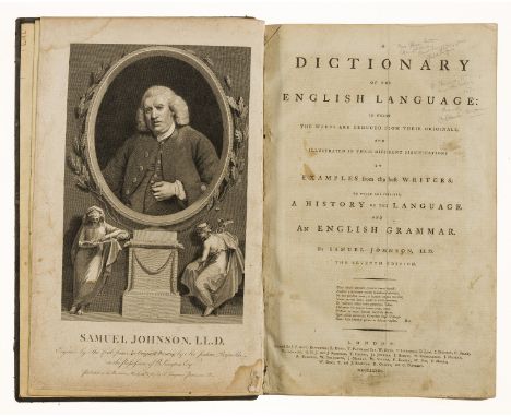 Dictionaries.- Johnson (Samuel) A Dictionary of the English Language, seventh edition, engraved frontispiece portrait (some m