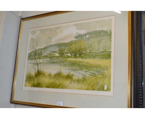 Jeremy King, limited edition print of a riverside scene