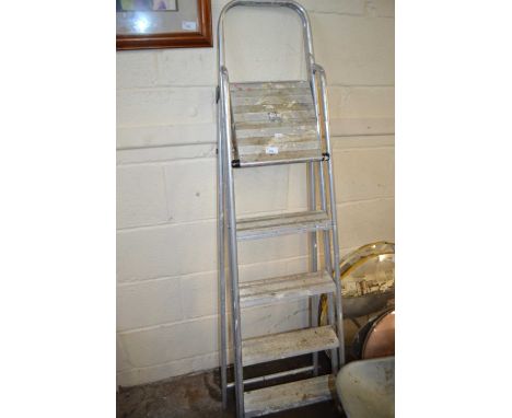A folding step ladder