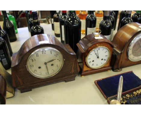 Comitti mahogany mantel clock and oak mantel clock