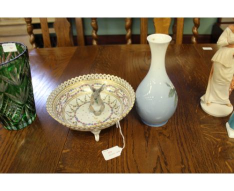 Royal Copenhagen vase and Dresden bowl