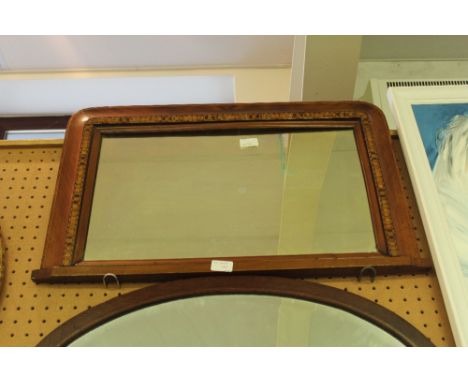 Small inlaid over mantel mirror