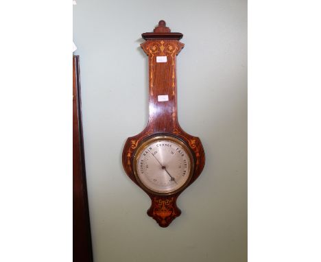 Edwardian inlaid barometer (af)