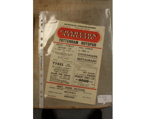 1957 Charlton Athletic vs. Tottenham Hotspur football programme 