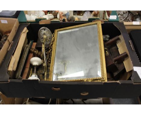 Tray of vintage and antique tools, architectural items, etc.