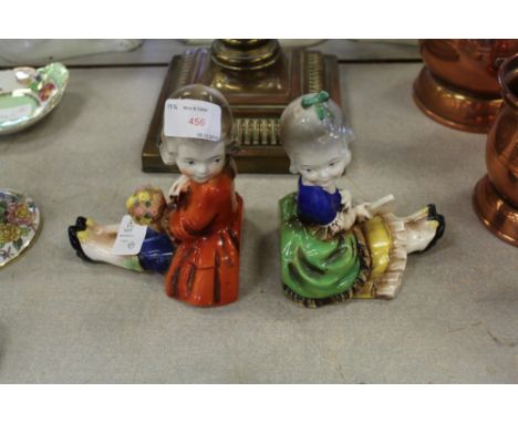 Pair of Hummel (double crown mark) figural bookends