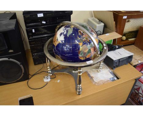 Modern inlaid world globe