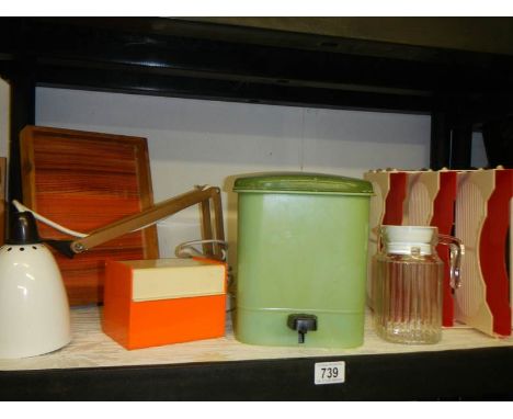 A mixed lot including retro style items, angle poise lamp etc.,