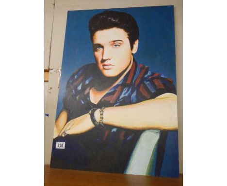 A large portrait on card of Elvis Presley. COLLECT ONLY.