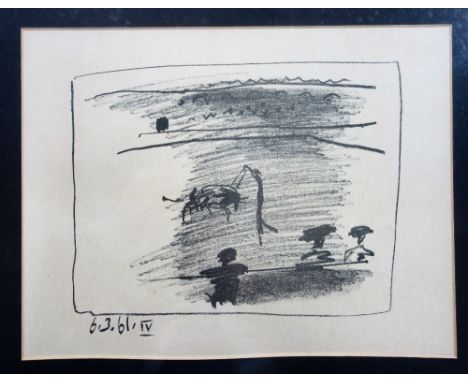 After Pablo Picasso (Spanish 1881-1973), A Los Toros, Jaime Sabartes, lithograph, 23cm x 30cm.; together with a colour lithog