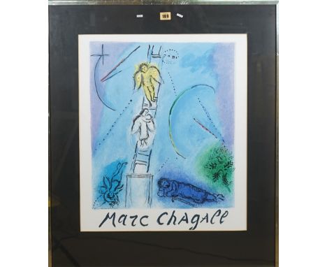 MARC CHAGALL  (1887 - 1987)  Jacob's Ladder, a colour lithograph, 1977, 59cm x 49.5cm within mount, framed and glazed.