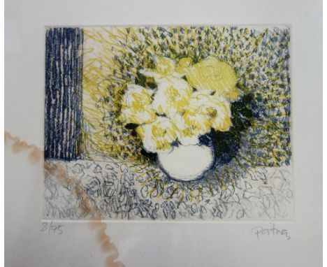Douglas Portway (South African b.1922), Just Flowers; Bouquet of flowers in the window, two colour etchings with aquatint, si