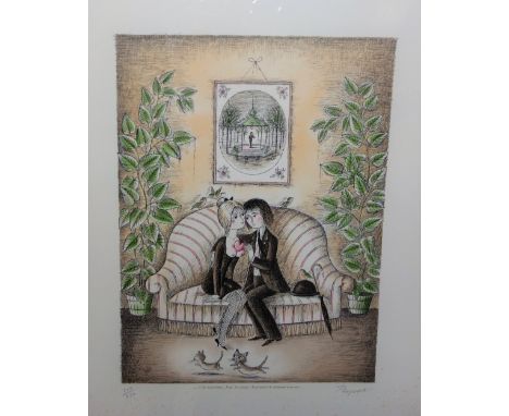 Raymond Peynet (French 1908-1999), C'est Merveilleux, colour lithograph, signed, 205/250, 50cm x 38cm.; together with a furth