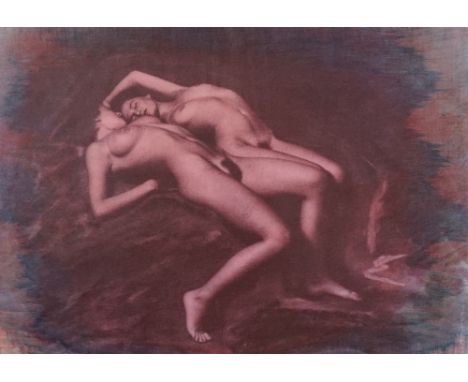 UNKNOWN  (Contemporary)  Two nude ladies lying together, 1987. gum bichromate print, mounted, inscribed and dated in ink by t