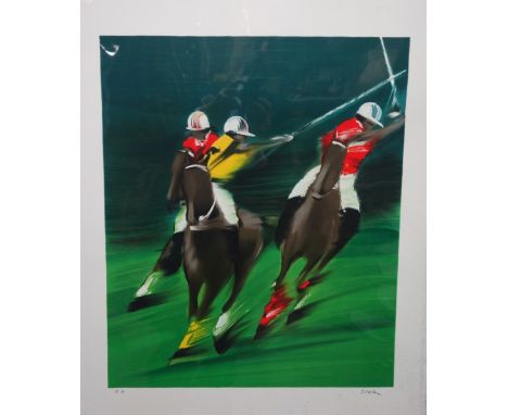 Victor Spahn (French b.1949), Polo, colour lithograph, signed, 55cm x 46cm.; together with three further by the same hand.(4)