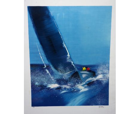 Victor Spahn (French b.1949), La Voile, colour lithograph, signed, 56.5cm x 44.5cm.; together with four further by the same h