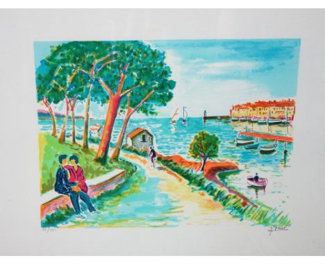 Jean-Claude Picot (French 1934-), Le Lavandou, colour lithograph, signed, 48/250, 37.5cm x 51.5cm.; together with eight furth