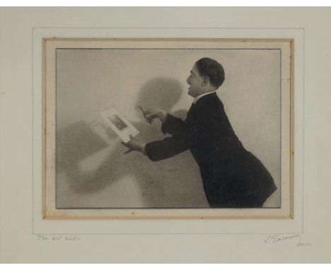 L.D. TALAMON f.r.p.s.  (Exhibited 1930s)  The Art Critic. oil process, carbon paper, bichromate print. titled, mounted, signe