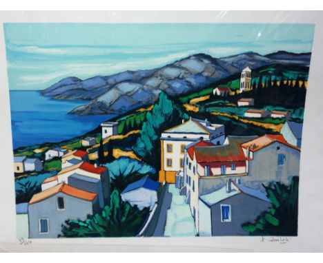 Jean-Claude Quilici (French b.1941), Pins du cap Corse, colour lithograph, signed, 33/175, 37.5cm x 50cm.; together with six 