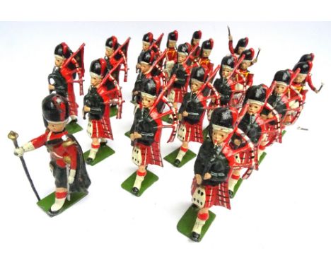 Britains set 2109, Highland Pipe Band of the Black Watch (Condition Very Good, one tenor drumstick loose, drum transfer flake