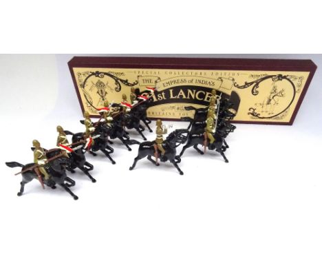 Britains Toy Soldier set 8807, 21st Lancers in Omdurman foreign service dress, in original box with six more, set 5852 Pikeme