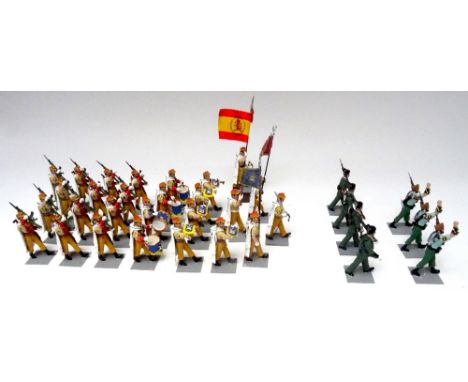 Soldat Spanish Army 60mm scale with Drums and Bugles, three Spanish Legion Pioneers and four Guardia Civiles (Condition Excel