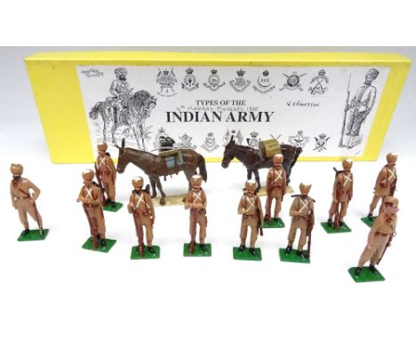 William Cranston, 4th Madras Pioneers, 1896 with two mules and five tools, European and Native Officers in original box (Cond