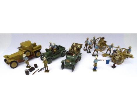 Toy Army Workshop Middle East 73, Model T Ford Desert Patrol 104, 13pdr with Open Limber and Crew, BS175 Model T Ford Staff C