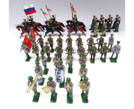 Britains Russian Troops sets 136 Cossacks with Officer and converted Standard Bearer (Condition Excellent) 1937, 2027 Red Arm