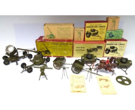 Britains set 1330 Royal Engineers Limbered Wagon in original box (Condition Good, damaged) 1717 2pdr AA Gun on Chassis in ori