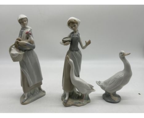 Collection of Three Lladro and NAO Figurines. 
Good condition, no damage. 