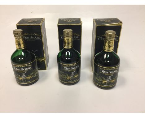 GLEN SCOTIA 8 YEARS OLD (3)
Pure Malt Scotch Whisky, 75cl, 40% volume. In carton. All low fill.
3 bottles
