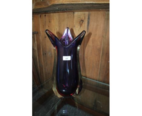 20th Century Murano purple Art Glass vase