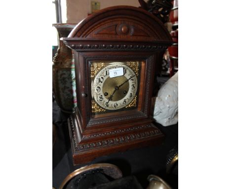 Early 20th Century German oak eight day mantle clock (a.f.)