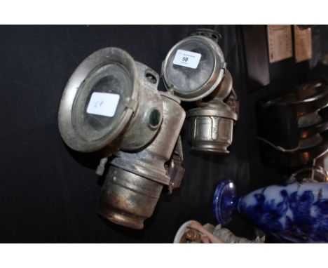 King of the Road acetylene lamp and one other