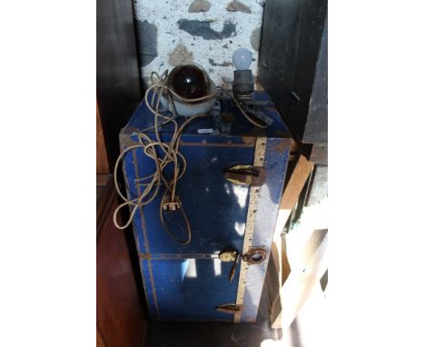 Blue metal cabin trunk