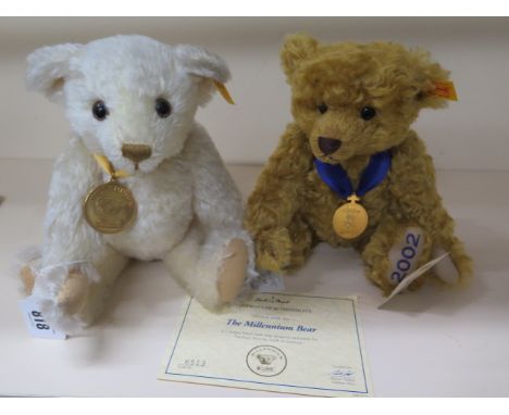 A Steiff Millennium bear no 6513 with certificates and a Jubilee 2002 teddy bear 