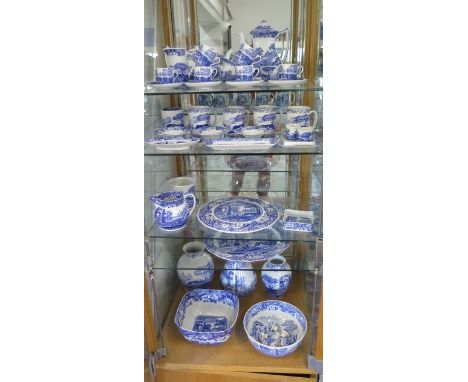 A collection of modern Copeland Spode Italian tableware and 3 vases including tea and coffee pot, 5 mugs, part coffee set, 2 