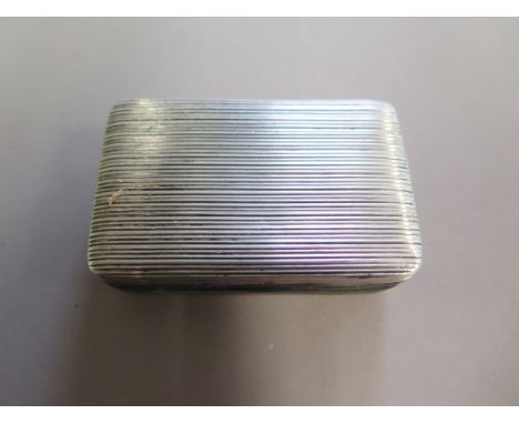 A silver snuff box, 6cm long, approx 1.9 troy oz, some wear but generally good 