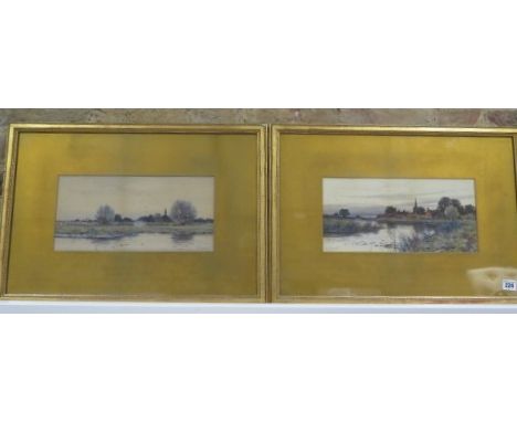 From a local collection Robert Winter Fraser, a pair of Fenland watercolours signed R Winter, in gilt frames, overall 42cm x 