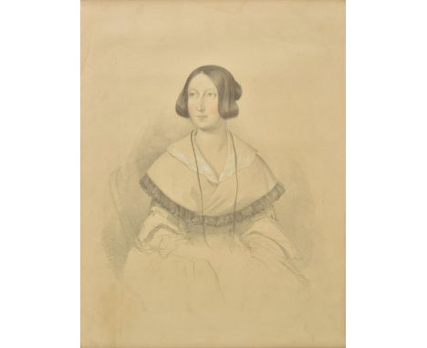 *Blackley (Alexander, 19th c.). Dowager Lady Townsend Farquhar, 1842, pencil on paper with touches of pastel and bodycolour, 