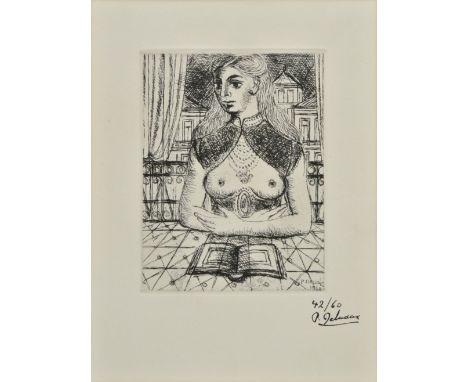 *Delvaux (Paul). 'Buste de femme III', 1960,  etching, signed and numbered 42/60 in black ink, plate size 147 x 111 mm (5.75 